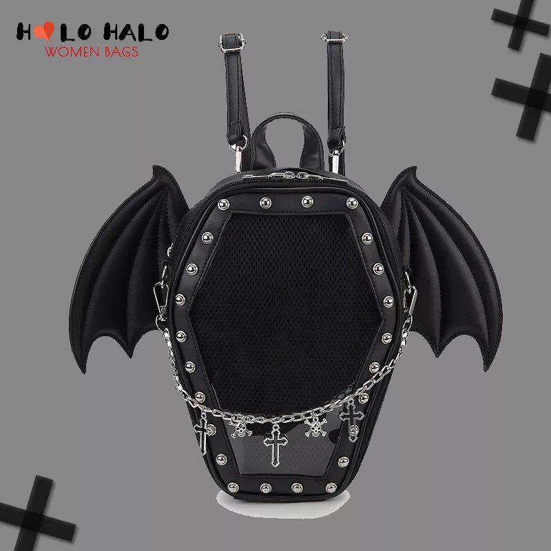Bat Wings Ita Backpack Enamel Pin Display Shoulder