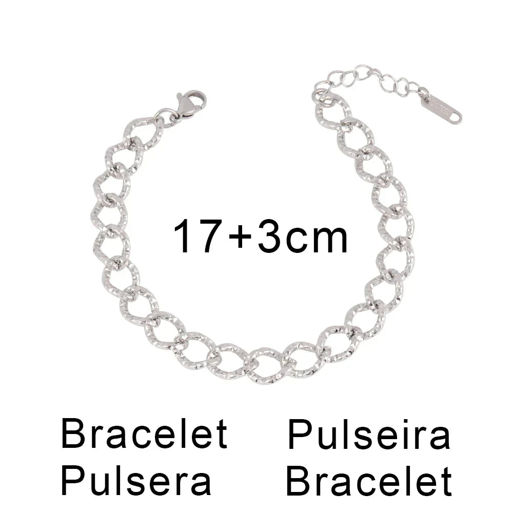 Heart Pendant Stainless Steel Bracelet Women Fashion 316L