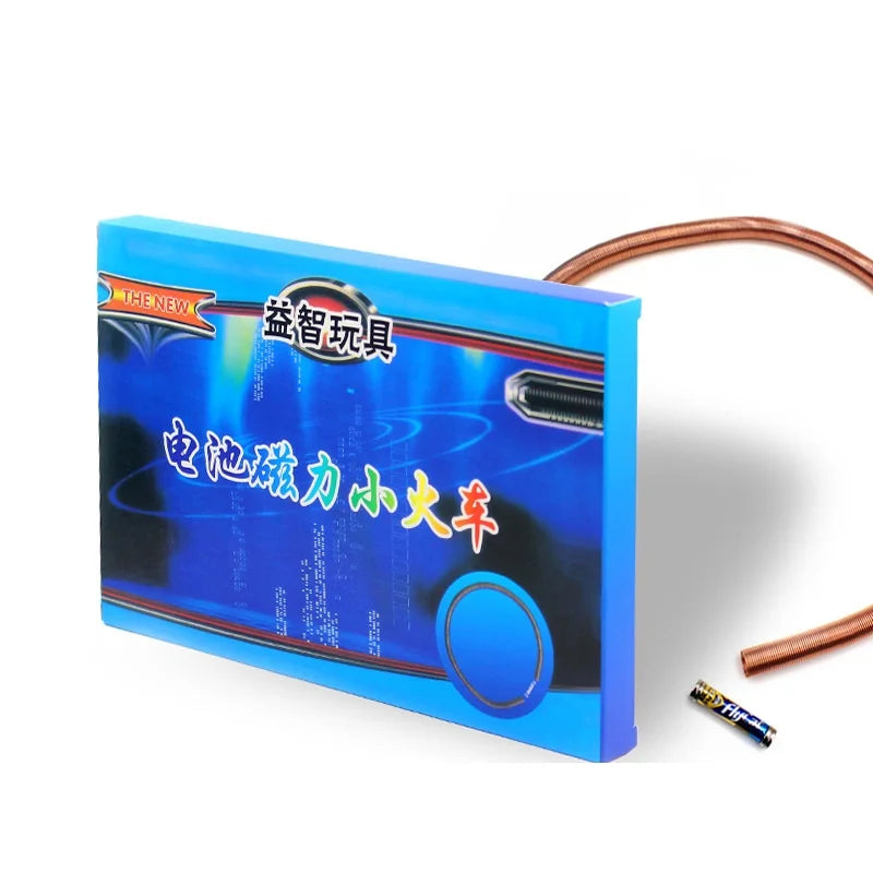 Student science experiment electromagnetic power train children's science