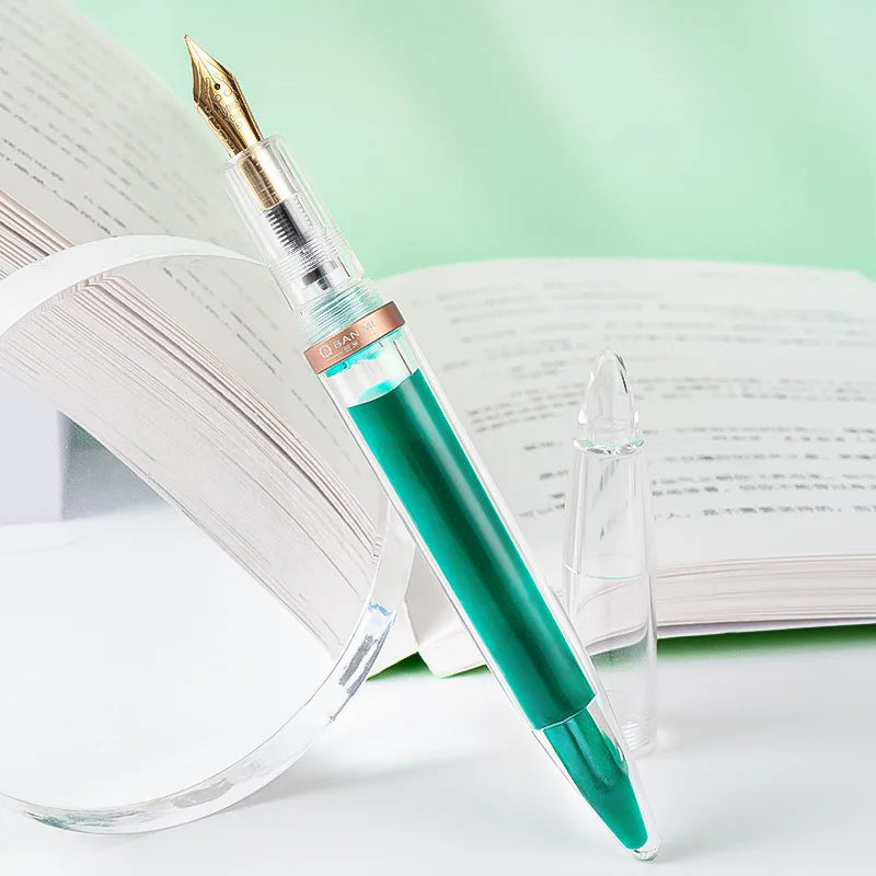 High Quality 0.38/0.5mm Fountain Pen Transparent Acrylic Large-Capacity