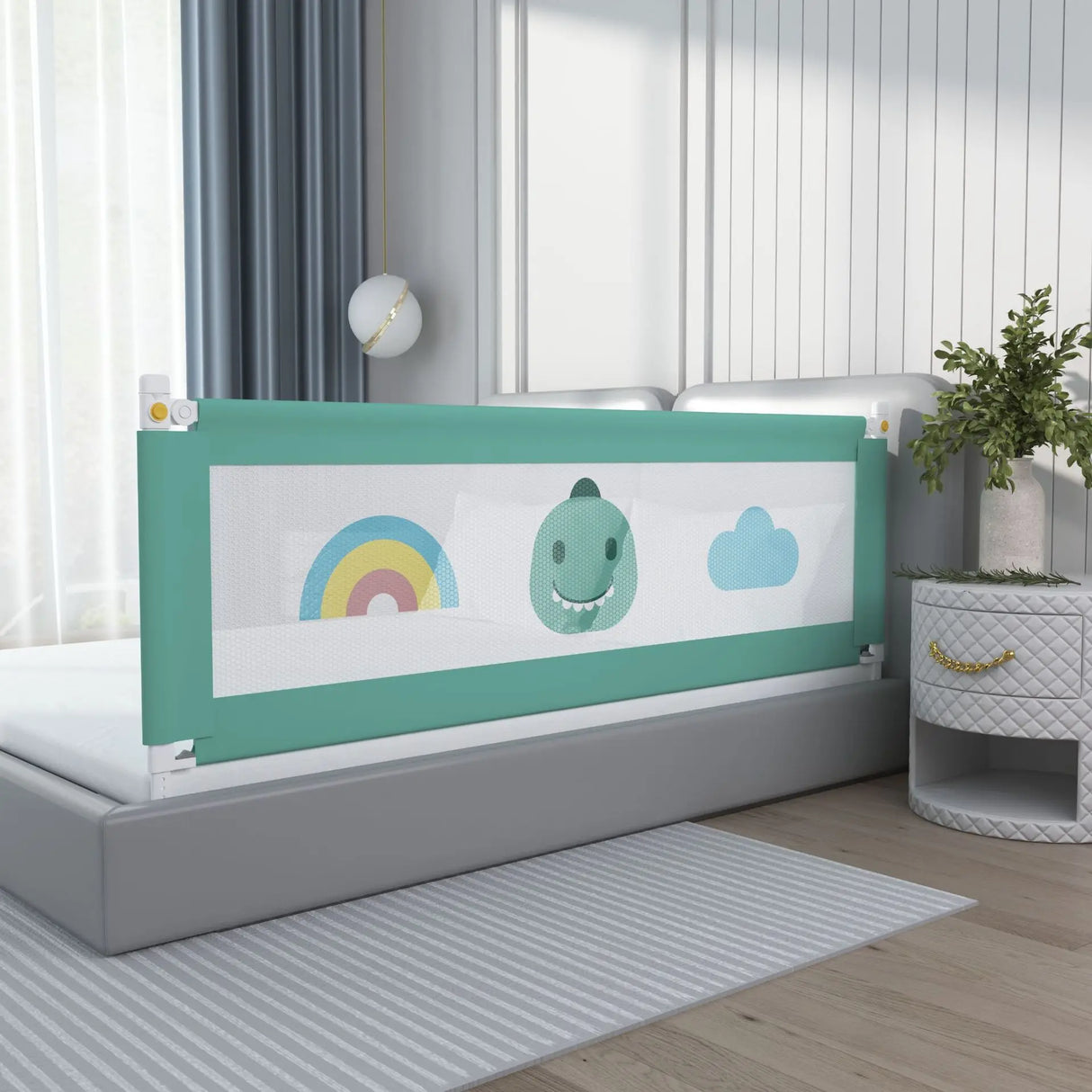 Embroidered Children's Anti-falling Bed Fence Universal Safety Guard