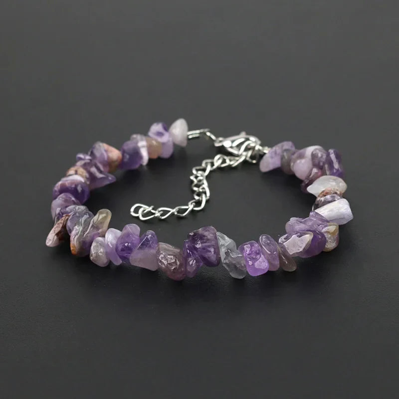 Natural Crystal Gemstone Irregular Energy Stone Bracelet Beads