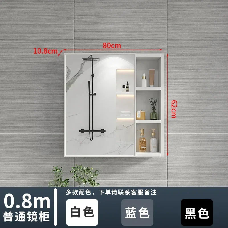 Italian Aluminum Alloy Smart Bathroom Mirror Cabinets Luxury