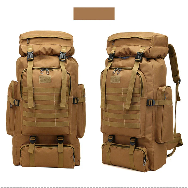 80L Waterproof Camouflage Tactical Backpack Large Capacity Men's