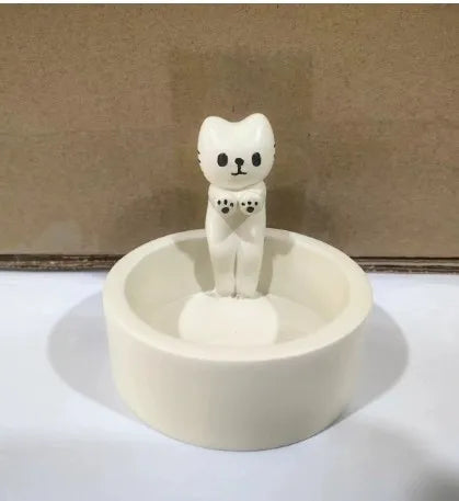 Kitten Candle Holder Gypsum Mold DIY Handmade Storage