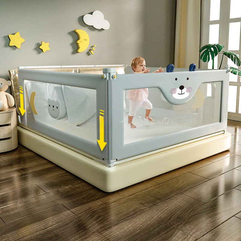 Embroidered Children's Anti-falling Bed Fence Universal Safety Guard