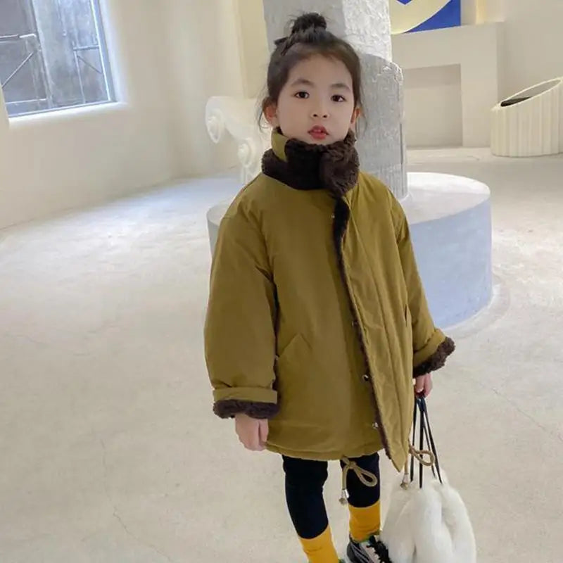 Children's Winter Children's Lamb's Wool Warm Coat Girls
