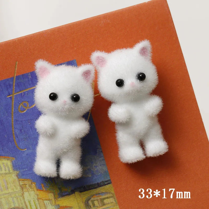 Min order 30pcslot flocking animals cartoon cats shape