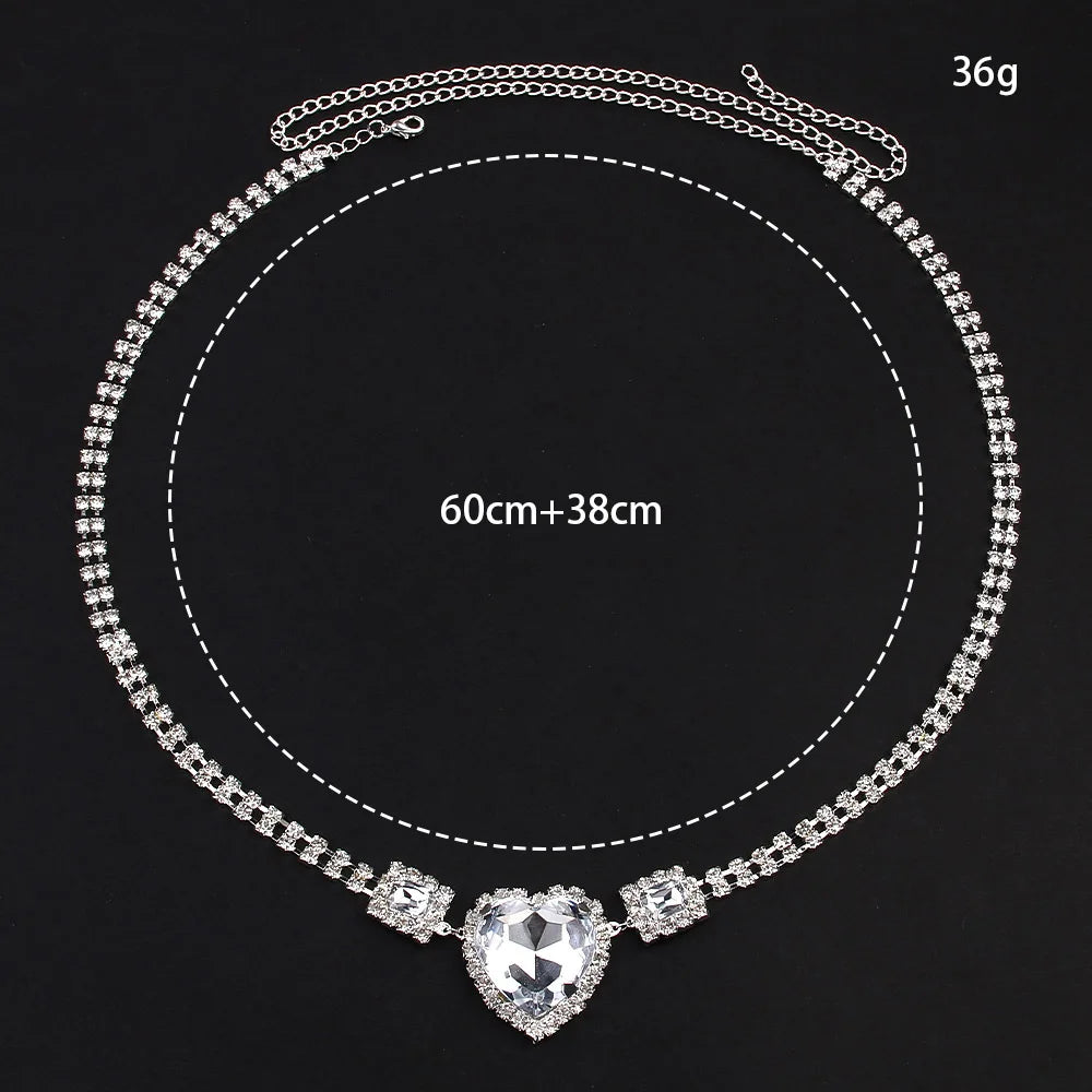 Stonefans Love Heart Waist Chain Jewelry Y2k Belt