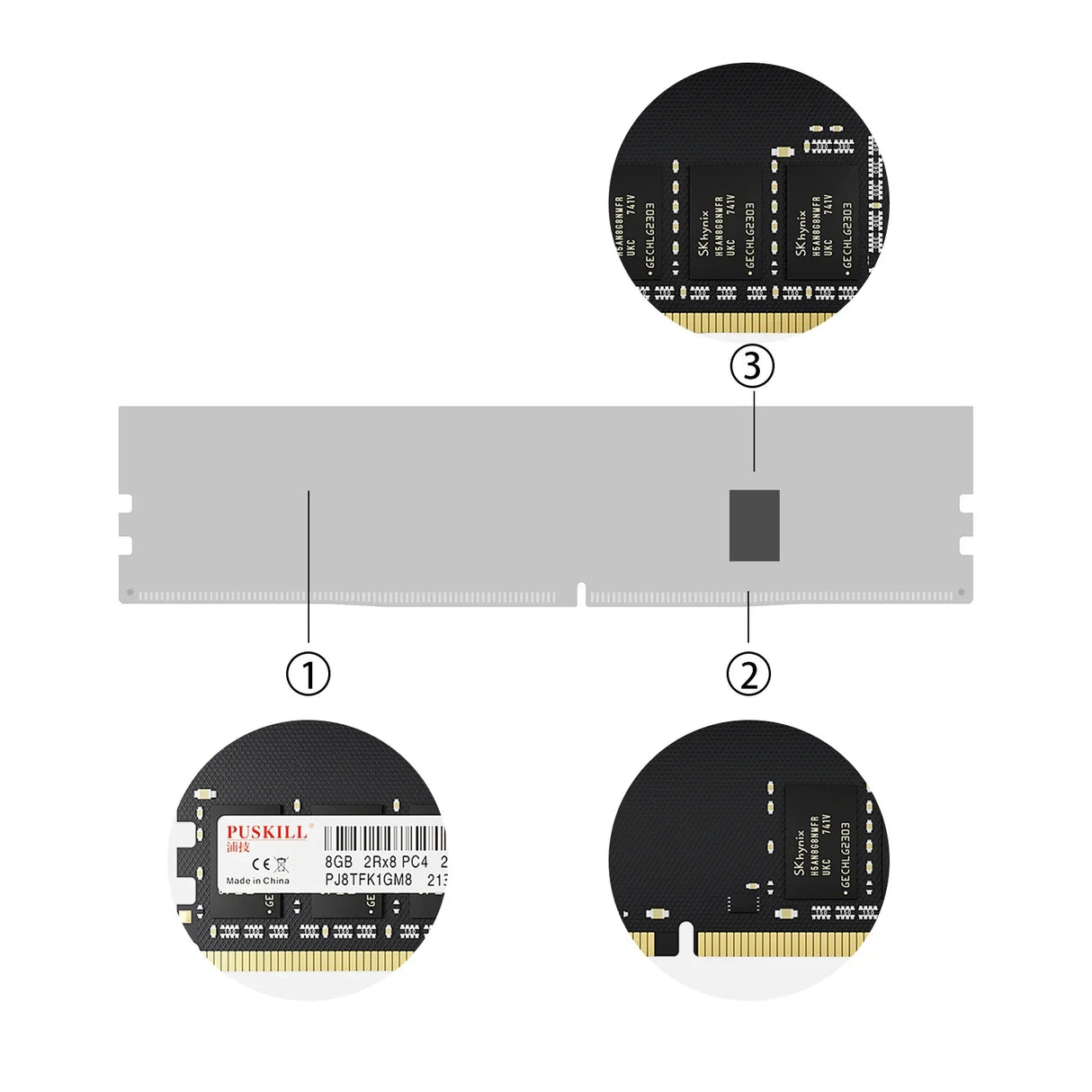 PUSKILL Memoria Ram DDR4 8GB 4GB 16GB 2400mhz