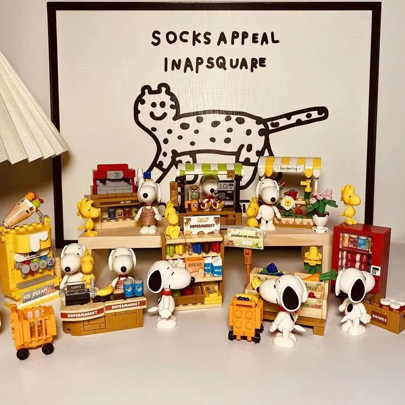 Genuine Classic Animation Snoopy Model Building Blocks DIY