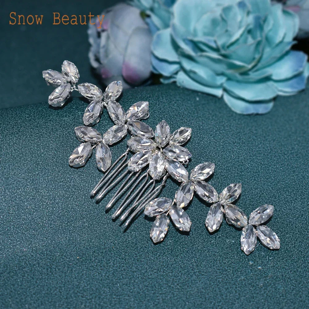 A477 Simple Hair Combs Rhinestone Hairpins Women Clips