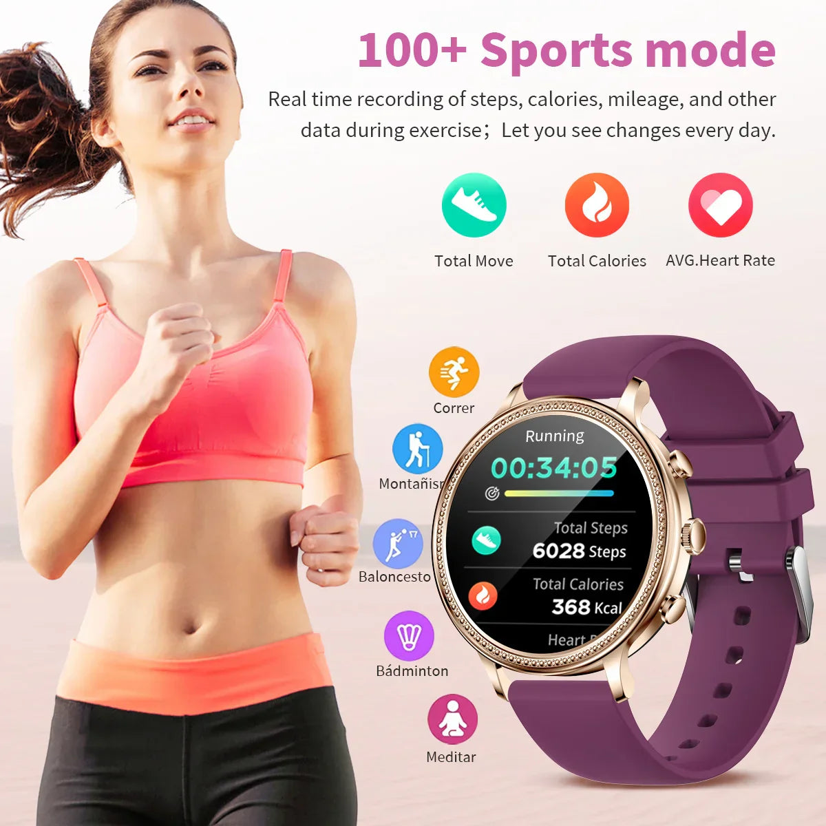 LIGE Luxury Smart Watches For Women Bluetooth Call