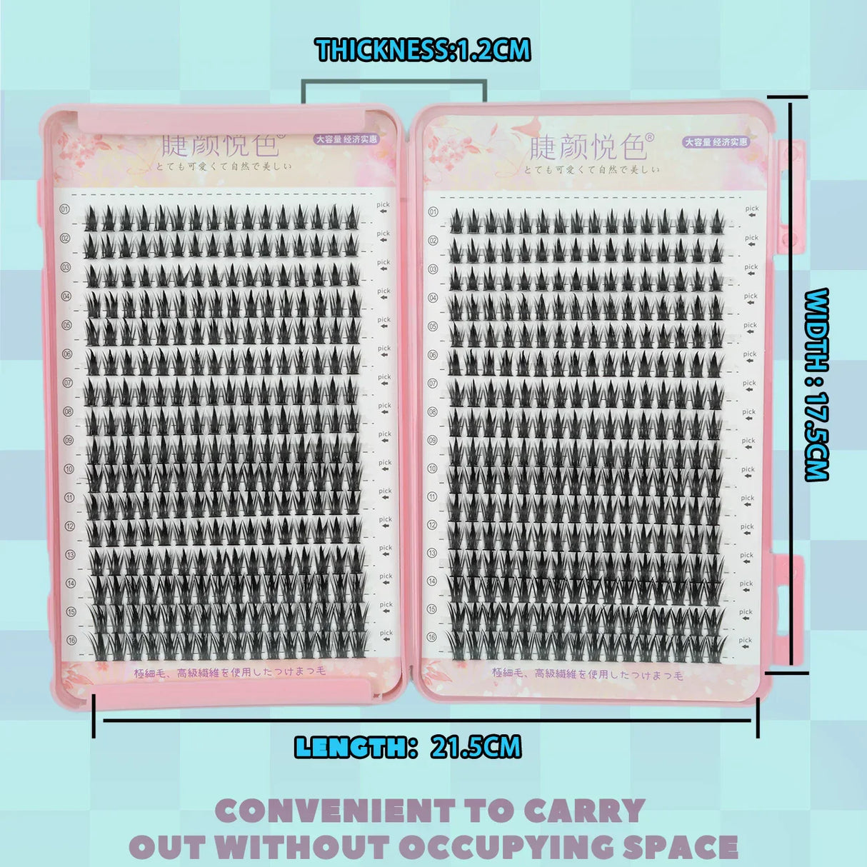 Fake Eyelashes 320 Clusters Individual Lashes Mixed Length