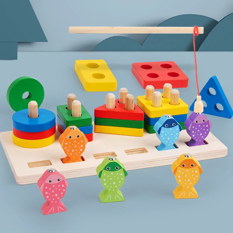 in Montessori Baby Developmental Toys Shape Sorting Puzzle