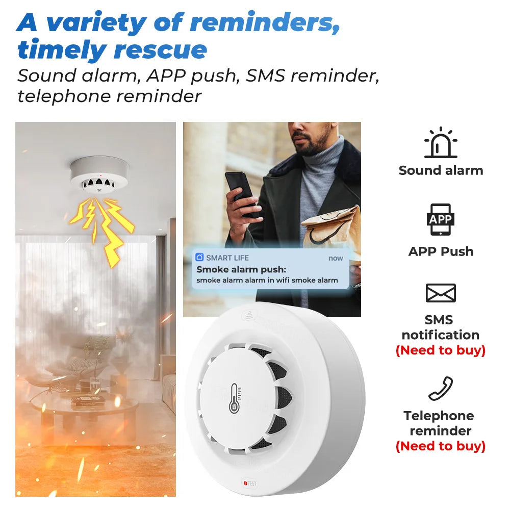 Tuya WiFi Smoke Alarm Temperature And Humidity Detection