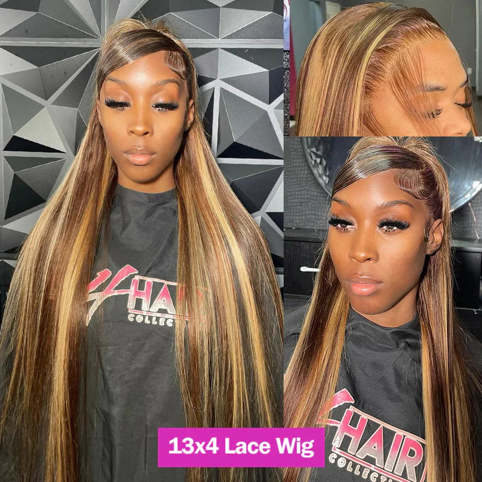 Hairinside 250% Straight Highlight Wigs Human Hair 13x6