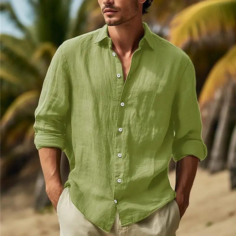 Men's Cotton Linen Business Casual Shirts And Blouses