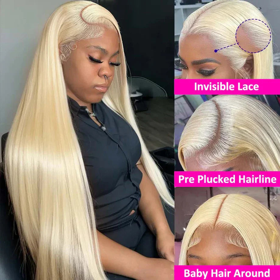13x6 HD Transparent 613 Blonde Lace Frontal Human
