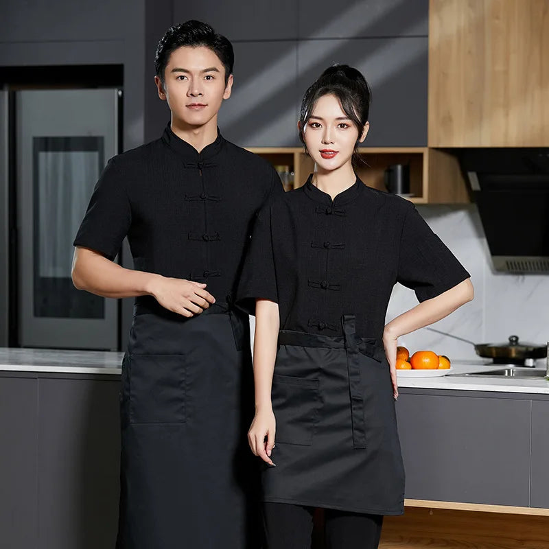 Overalls Chef Uniform Mens Kitchen Half Restaurant Catering