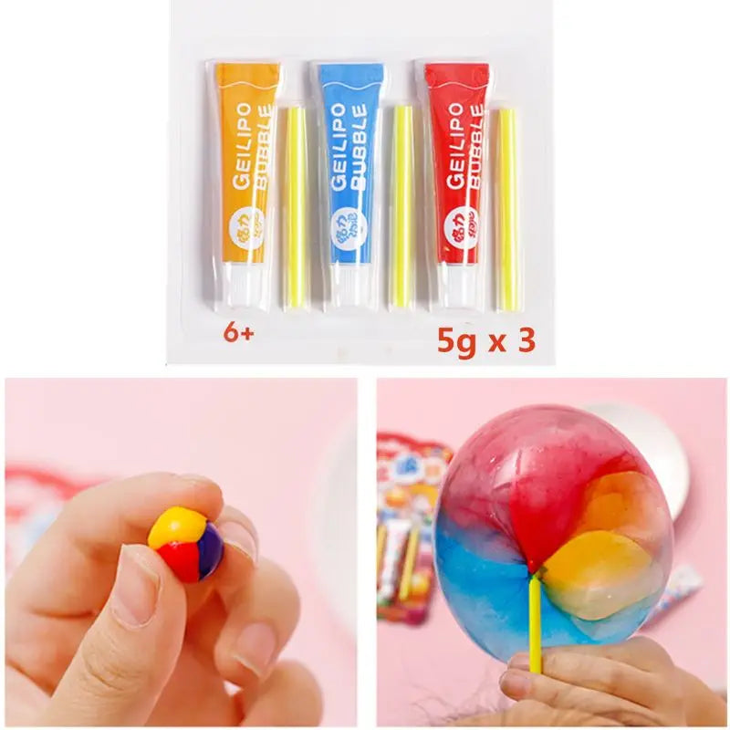 Magic Bubble Glue Toy Blowing Colorful Bubble Ball