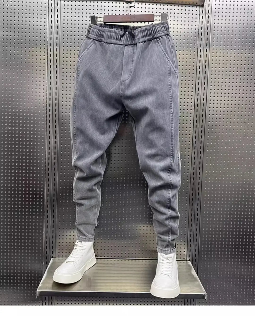 Fashion Street Style Skinny Jeans Men Warm Plus