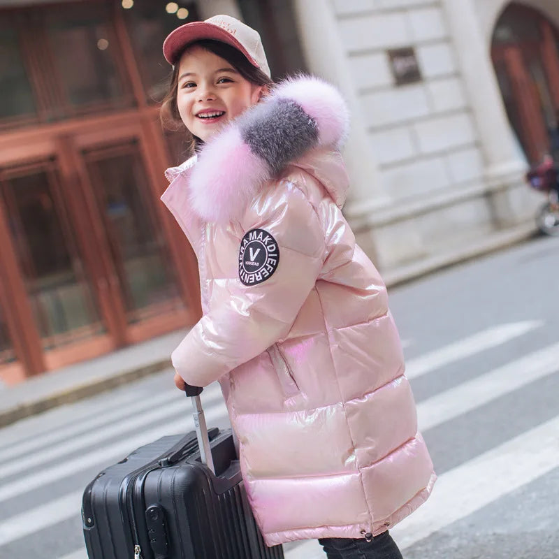 3-14 Years Old Winter Boys Girls Jacket Long