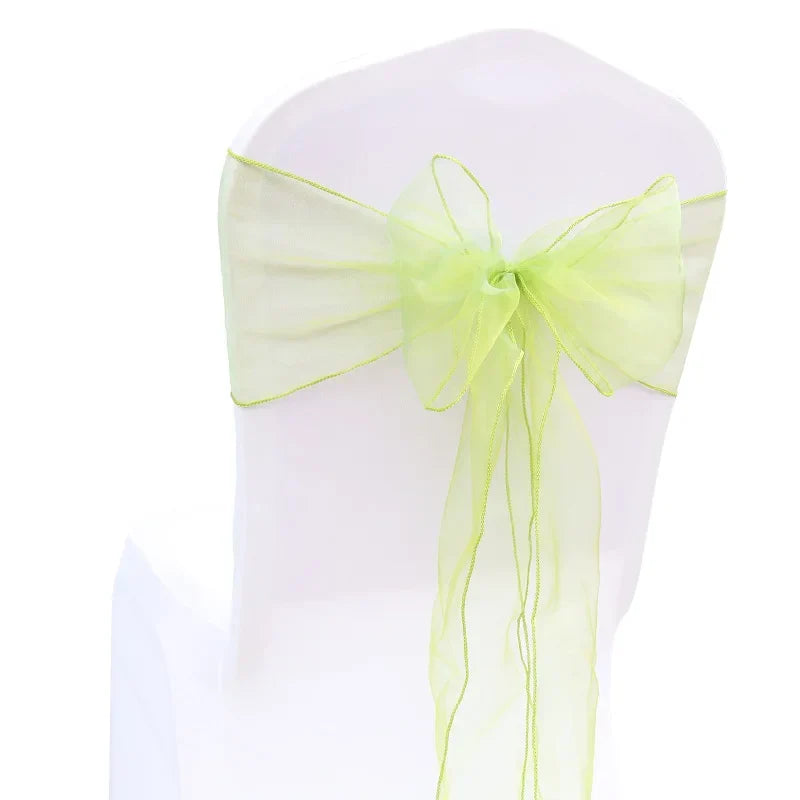 50PCs/lot Wedding Chair Decoration Organza Chair Sashes Knot