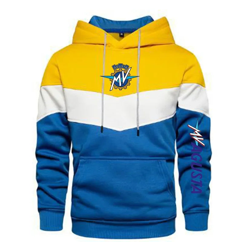 New Spring Autumn Men's Patchwork Color MV Agusta