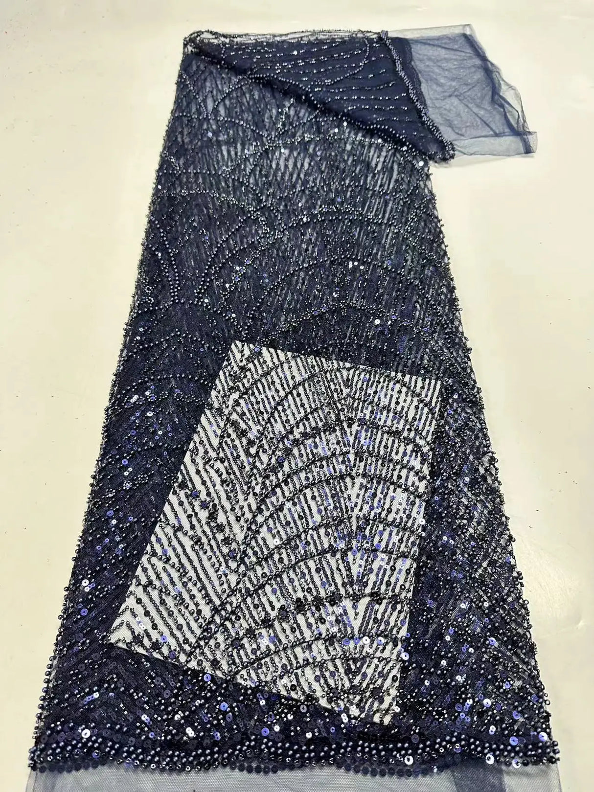 High Quality Beaded Lace Fabrics for Wedding Fabric