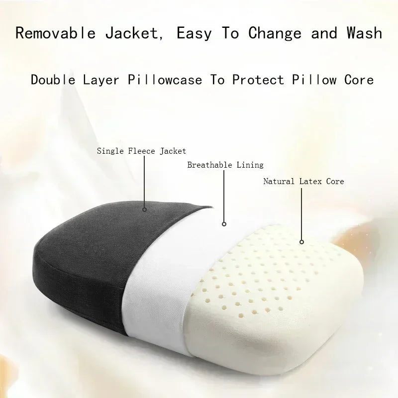 JFLEGAL Latex Pillow Natural Rubber Odorless Neck Pillow