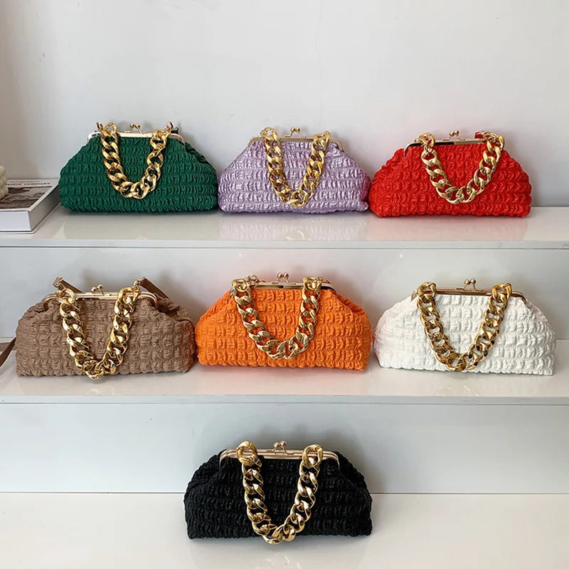 Luxury Brand Women Purple Orange Messenger Bags Shell
