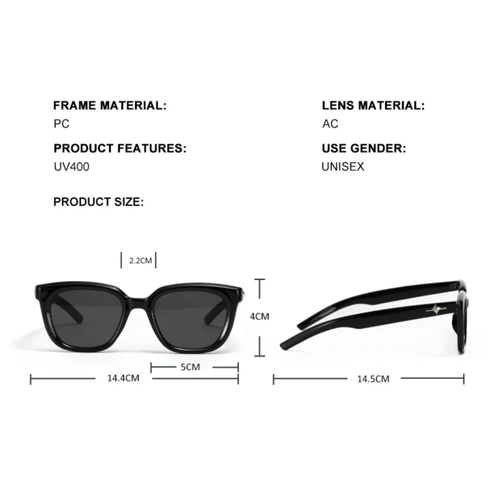 DDDLONG Retro Fashion Square Sunglasses Women Men Sun