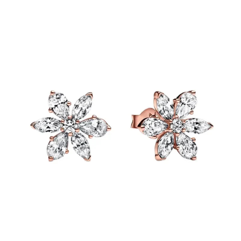 Rose Gold Hoop Earrings For Women 925 Silver