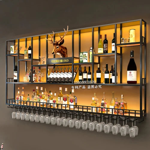 Club Hanging Wine Cabinet Shelf Whisky Liquor Display