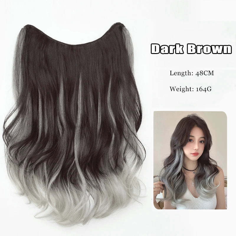 FORLISEE Synthetic Long Curly Hair Gradient Paris Painted