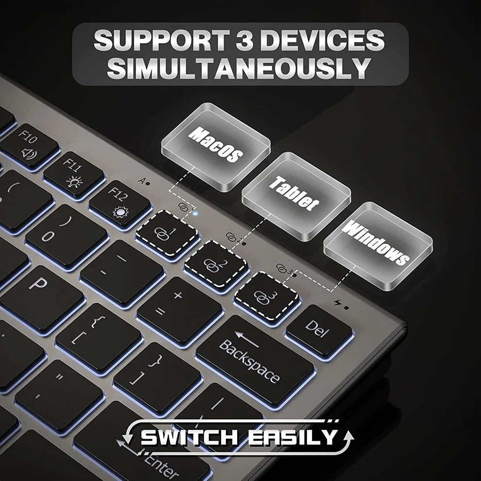 Mofi Wireless Backlit Keyboard and Mouse Combo Bluetooth