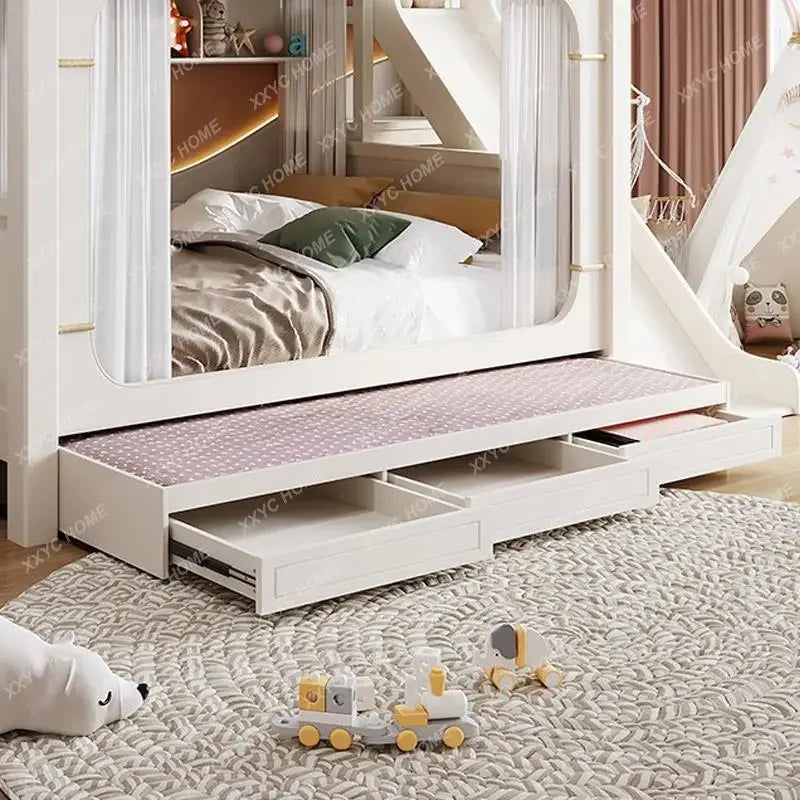 Modern High And Low Kids Bed With Ladder