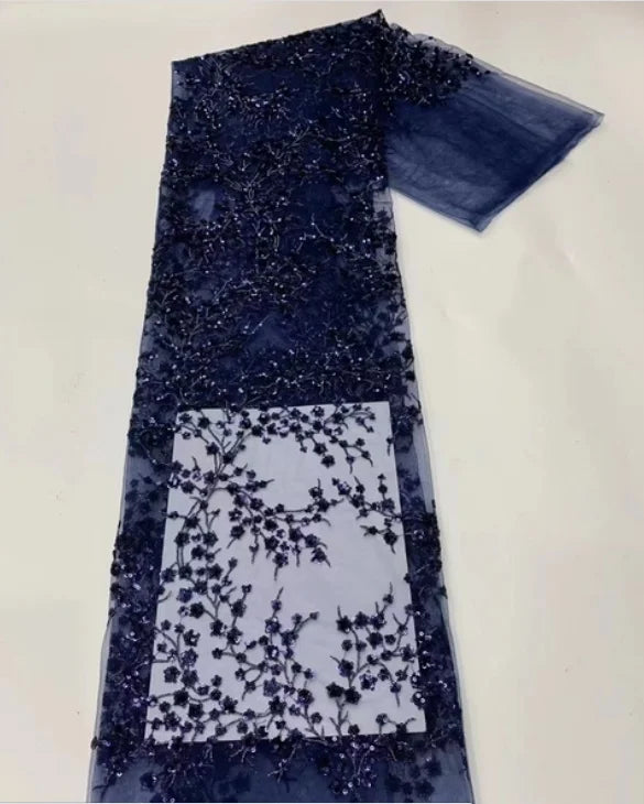 Green French Sequins Net Lace Fabric 2023 High