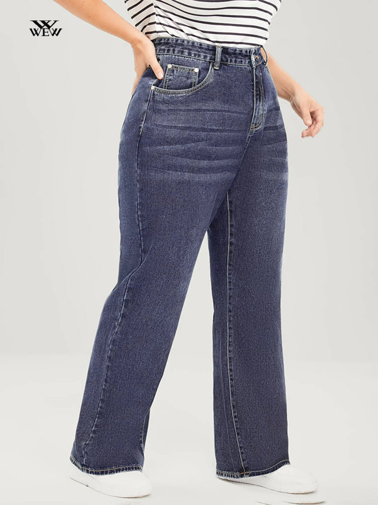 Plus Size Wide Leg Jeans for Women Stretchy
