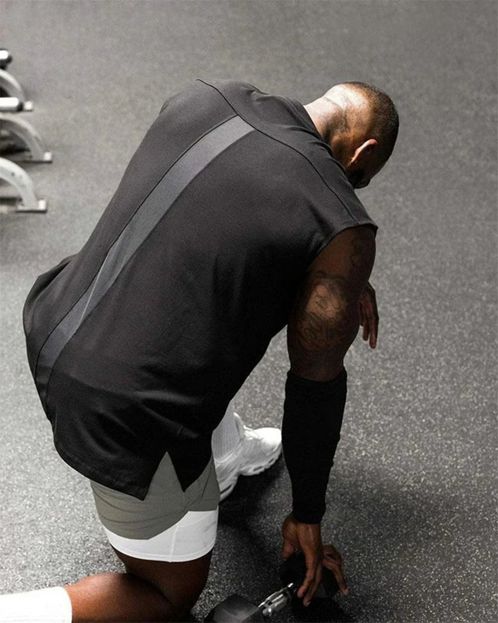 Mens Cotton Sleeveless Shirts Loose Vest Gym Bodybuilding