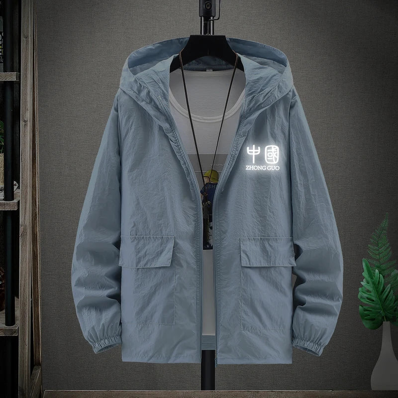 Hooded Light Jacket Men 2023 Summer Sun Protection