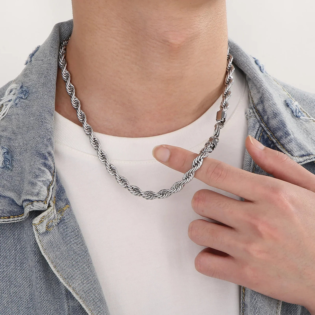 28mm HipHop Stainless Steel Rope Chain Fashion Men