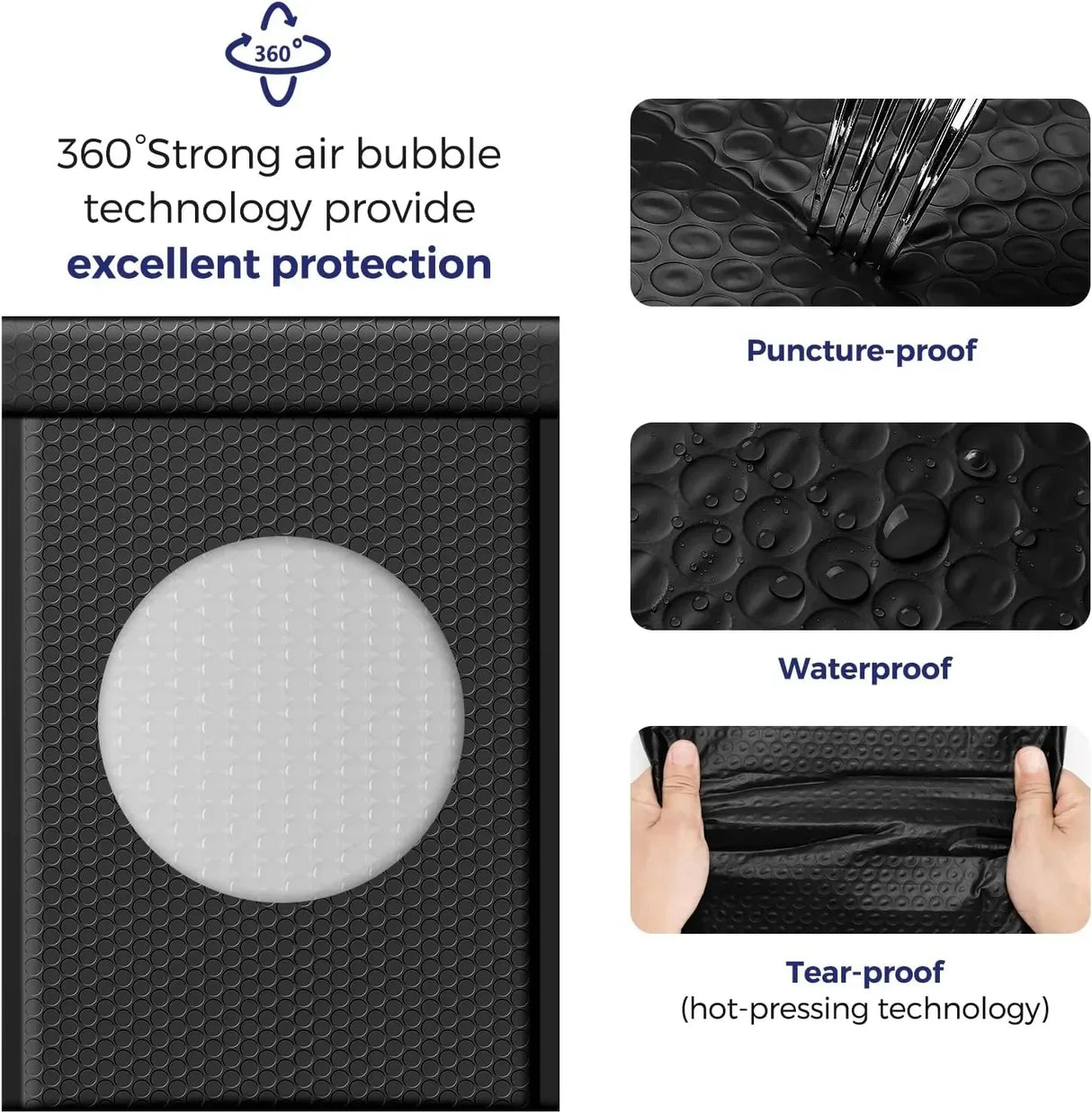 100 Pcs Black Bubble Mailer Bubble Padded Mailing
