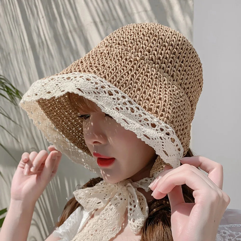 Versatile Lace Edged Vintage Hat Fashion Lace Edged