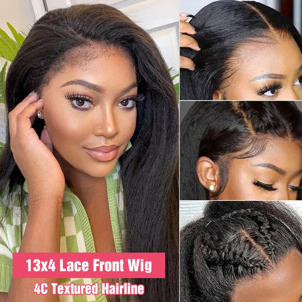 Kinky Straight 13x6 HD Lace Frontal Wig Human