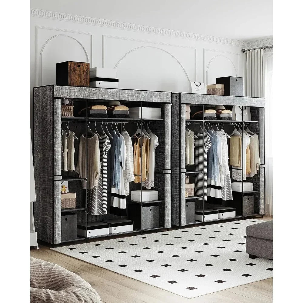 Closet Wardrobe, 64.5-inch Portable Closet for Bedroom, 3