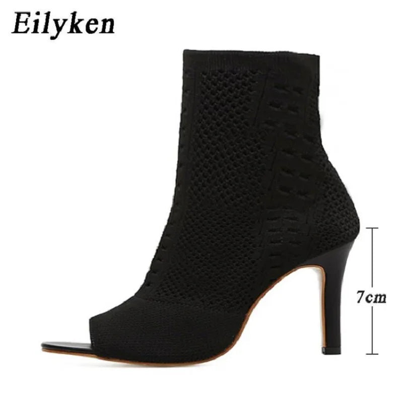 Eilyken New Style Peep Toe Ankle Boots Stretch
