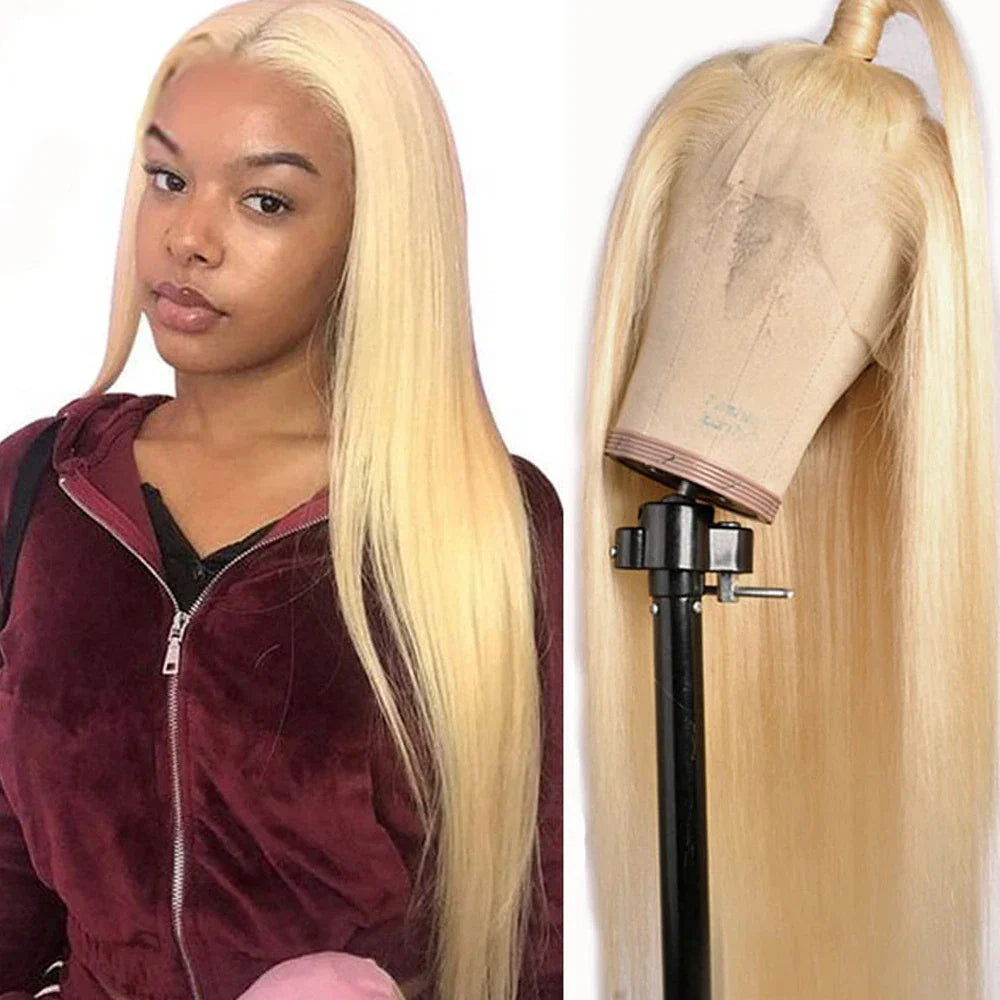 4x4 Lace Closure 613 Wig Straight Blonde Lace