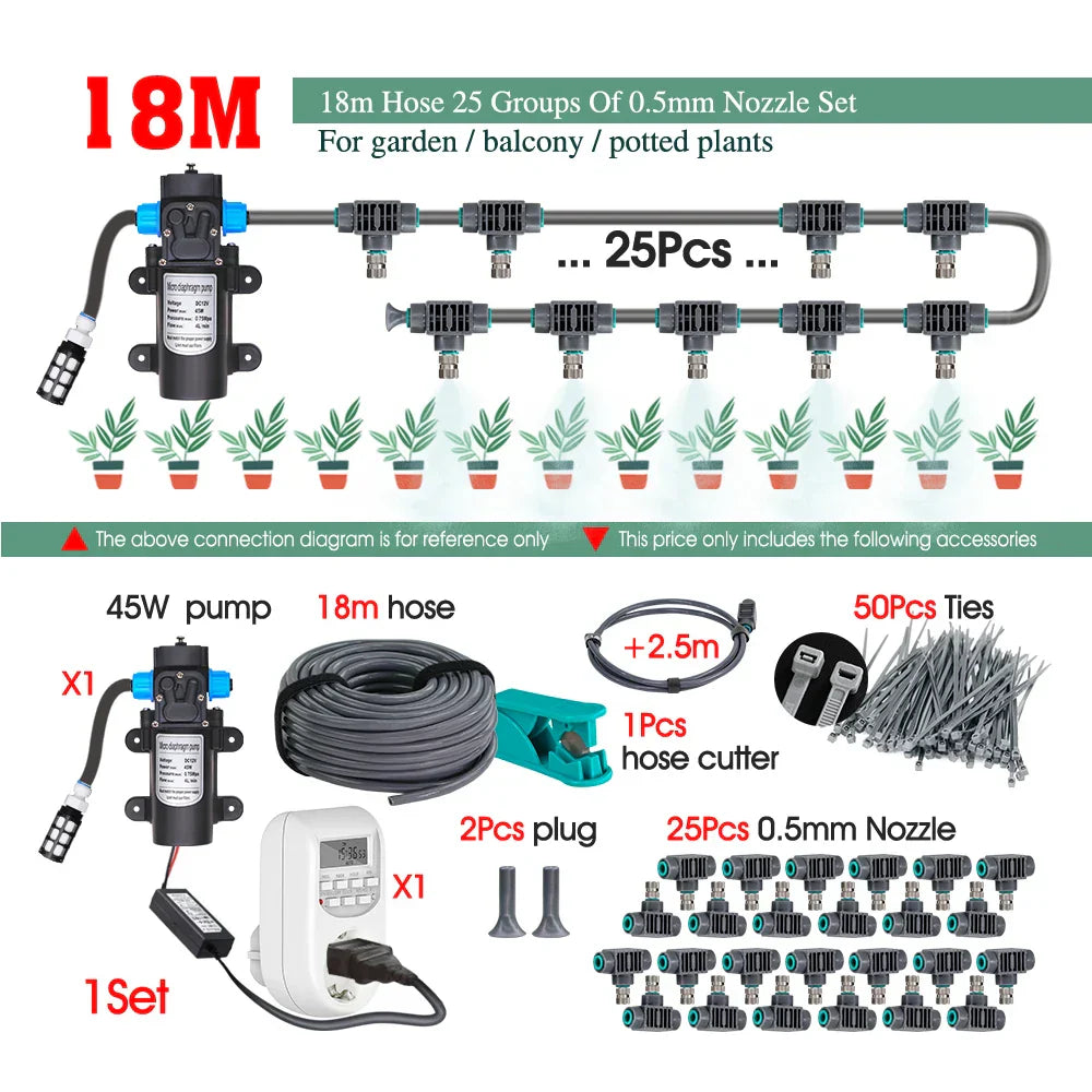 0.5MM Adjustable Spray Nozzle Automatic Irrigation Equipment 45W